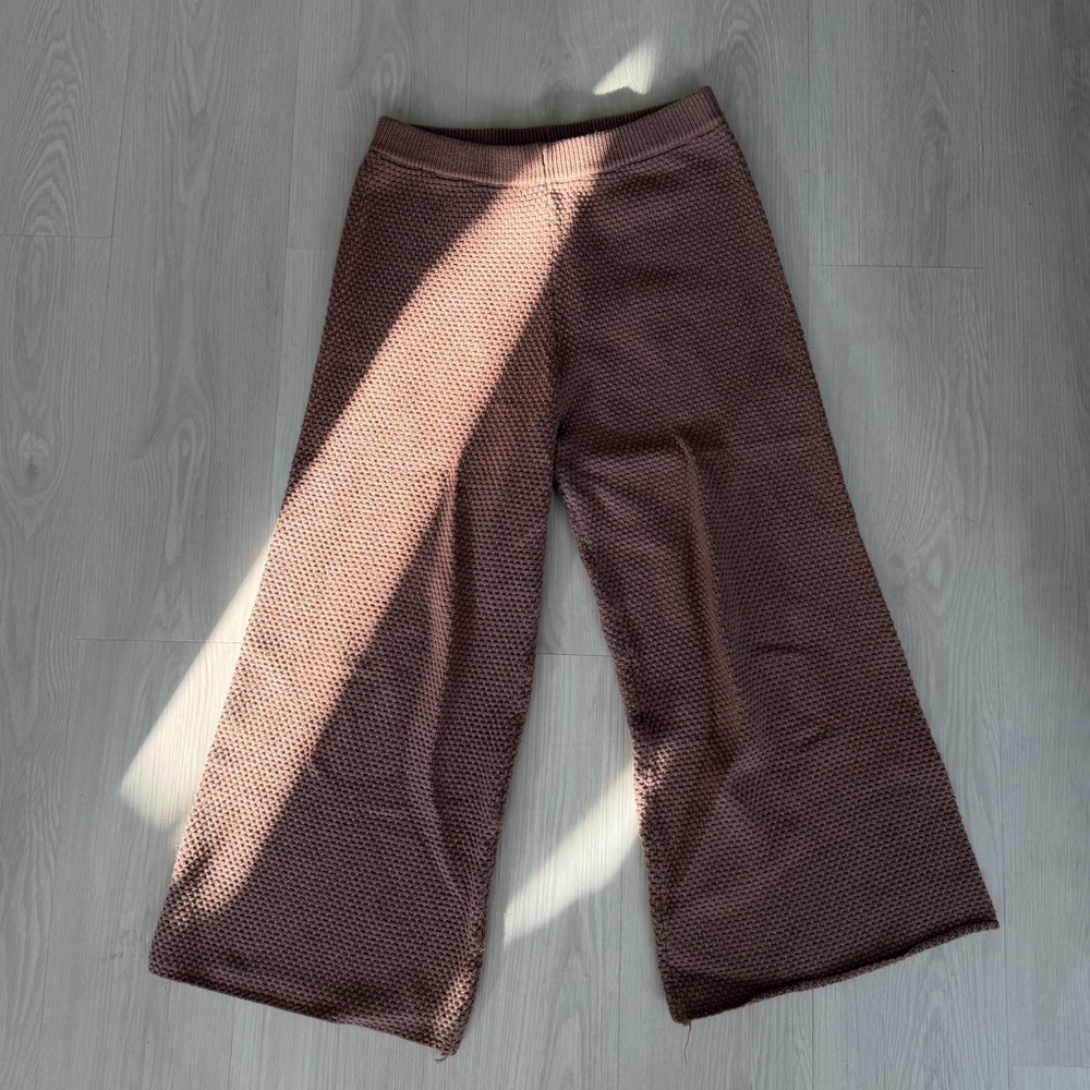 Free People Beach Textured Knit Wide Leg Pants (Size S)